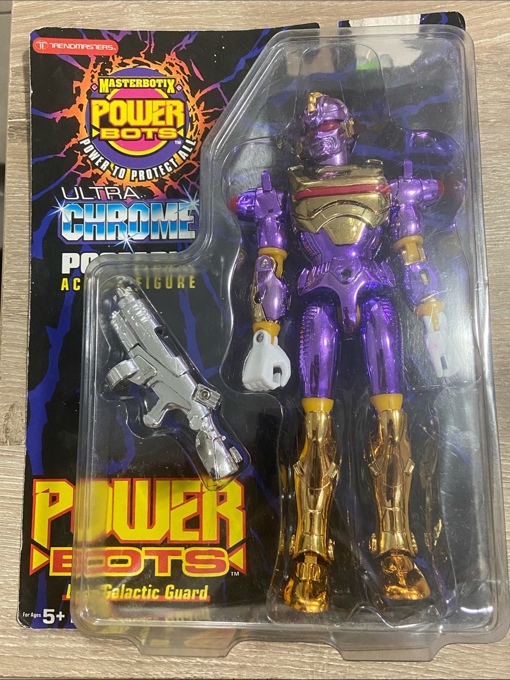 1994 Trendmasters Masterbotix POWER BOTS Ultra Chrome 8" Figure Purple Hazing